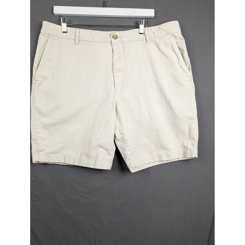 IZOD Saltwater Stretch Chino Shorts Mens 38 Beige Khaki